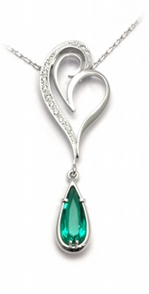 Zlatý diamantový náhrdelník s diamanty a smaragdem 585/5,27 gr J-20406-11POŠTOVNÉ ZDARMA!