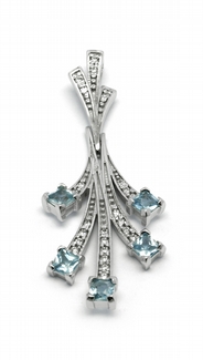 Diamantový zlatý přívěsek s brazilským akvamarínem 585/3,33 gr J-22190-13 POŠTOVNÉ ZDARMA!