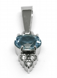 Diamantový zlatý přívěsek s brazilským akvamarínem 585/1,36 gr J-22242-13 POŠTOVNÉ ZDARMA!