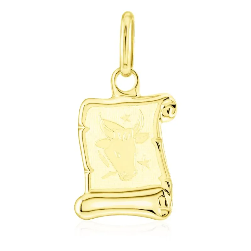 GEMMAX Zlatý přívěsek na pergamenu s gravírováním - znamení BÝK 585/0,37gr GUPYN-43031 MALY