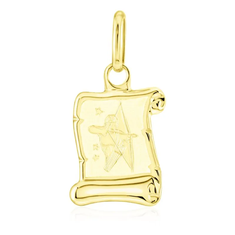 GEMMAX Zlatý přívěsek na pergamenu s gravírováním - znamení STŘELEC 585/0,37gr GUPYN-43101 MALY