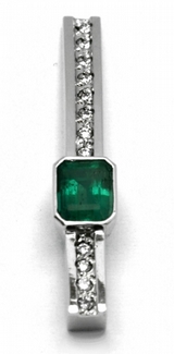 Diamantový zlatý přívěsek s kolumbijským smaragdem 585/1,44 gr J-21661-12 POŠTOVNÉ ZDARMA!