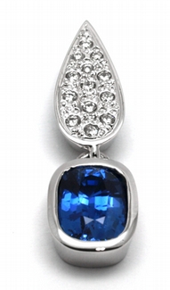 Diamantový zlatý přívěsek s přírodním modrým safírem 585/2,56 gr J-21368-12 POŠTOVNÉ ZDARMA!