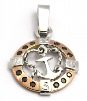 Diamantový přívěsek s černými diamanty kotva 585/2,10 gr J-21547-12 POŠTOVNÉ ZDARMA!