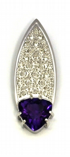 Diamantový zlatý přívěsek s fialovým ametystem 585/2,18 gr J-21289-12 POŠTOVNÉ ZDARMA!