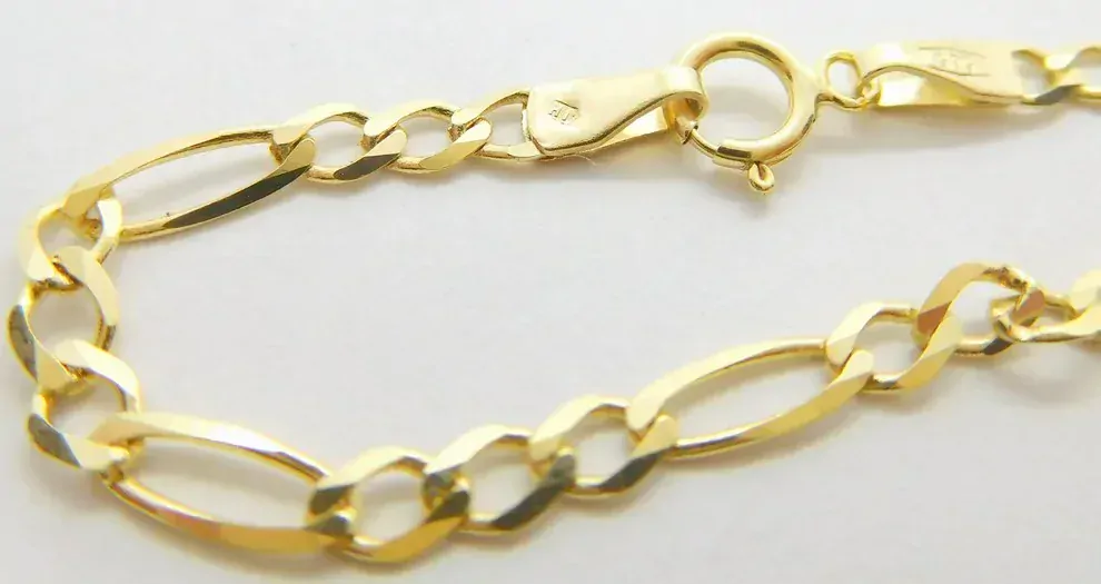 Klenoty Budín Unisex mohutný zlatý řetěz (FIGARO) ze žlutého zlata 50cm 585/3,86gr HK6167