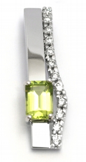 Diamantový zlatý přívěsek s olivíny a diamanty 585/1,75 gr J-21012-12 POŠTOVNÉ ZDARMA!