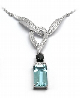 Diamantový náhrdelník s brazilským akvamarínem 585/4,92 gr J-20894-12 POŠTOVNÉ ZDARMA!