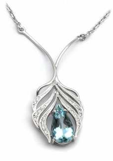 Diamantový zlatý přívěsek s brazilským akvamarínem 585/6,48 gr J-20799-12 POŠTOVNÉ ZDARMA!