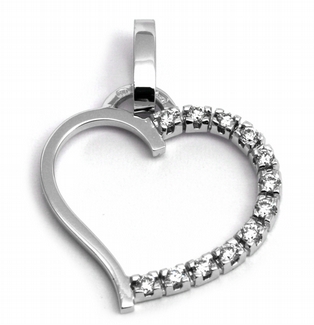 Diamantový zlatý přívěsek s pravými diamanty SRDCE 585/1,72 gr J-20537-11 POŠTOVNÉ ZDARMA!