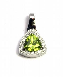 Diamantový zlatý přívěsek s diamanty a olivíny 585/1,56 gr J-19846-11 POŠTOVNÉ ZDARMA!