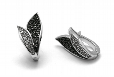 Zlaté náušnice s černými pravými diamanty 585/4,65 gr J-22187-13 POŠTOVNÉ ZDARMA!