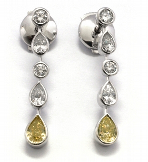 Diamantové náušnice se žlutými vzácnými diamanty 585/3,44 gr J-20919-12POŠTOVNÉ ZDARMA!