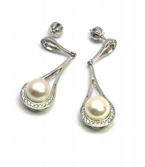 Luxusní náušnice se vzácnými sladkovodními perlami 585/4,35 gr J-19798-11 POŠTOVNÉ ZDARMA!