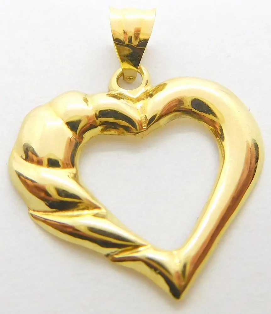 Klenoty Budín Dámský zlatý přívěsek s gravírováním velké srdce 585/0,32gr 02652