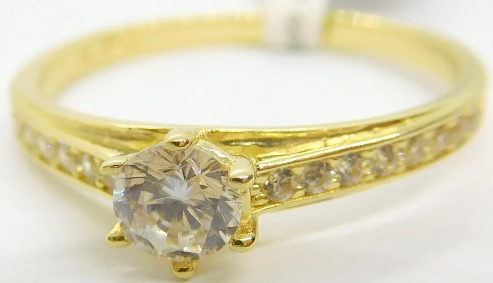 Klenoty Budín Dámský zlatý zásnubní prsten se zirkony 585/1,90gr vel. 57 6610305