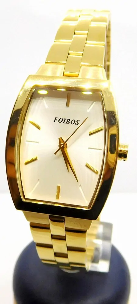 FOIBOS Dámské hranaté ocelové zlacené hodinky FOIBOS CK3536.2