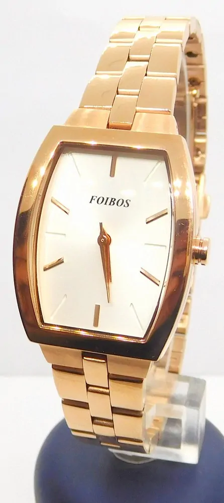 FOIBOS Dámské hranaté ocelové rose gold hodinky FOIBOS CK3536.3