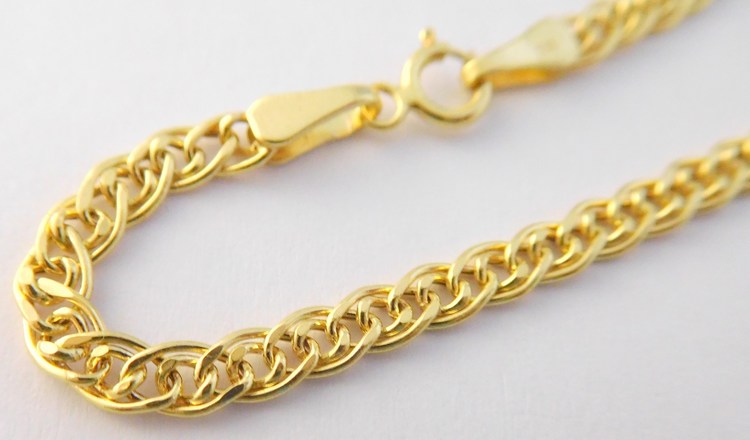 Klenoty Budín Mohutný pevný silný zlatý náramek 19cm 585/1,69gr H7137