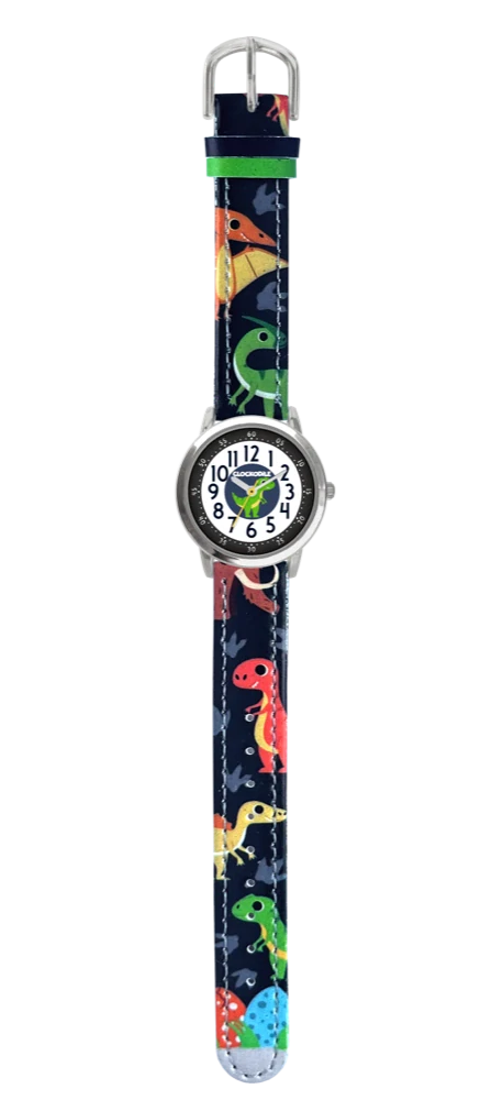CLOCKODILE Dětské svítící modré chlapecké dětské hodinky DINOSAUŘI CWB0100