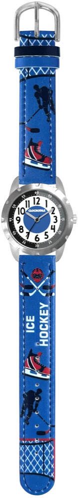 CLOCKODILE Dětské svítící modré chlapecké hodinky HOKEJ  CWB0111