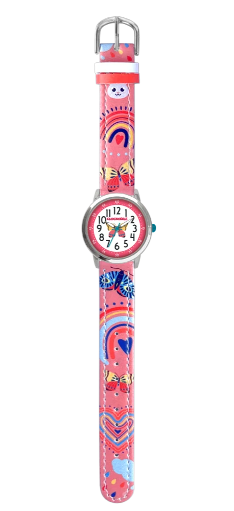 CLOCKODILE Dětské růžové dívčí dětské hodinky MOTÝL CWG5180