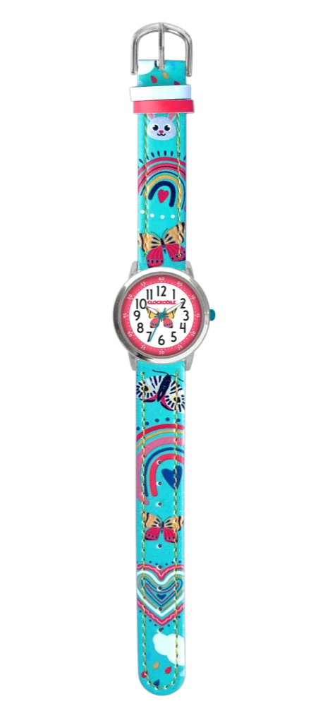 CLOCKODILE Dětské tyrkysové dívčí dětské hodinky MOTÝL CWG5182