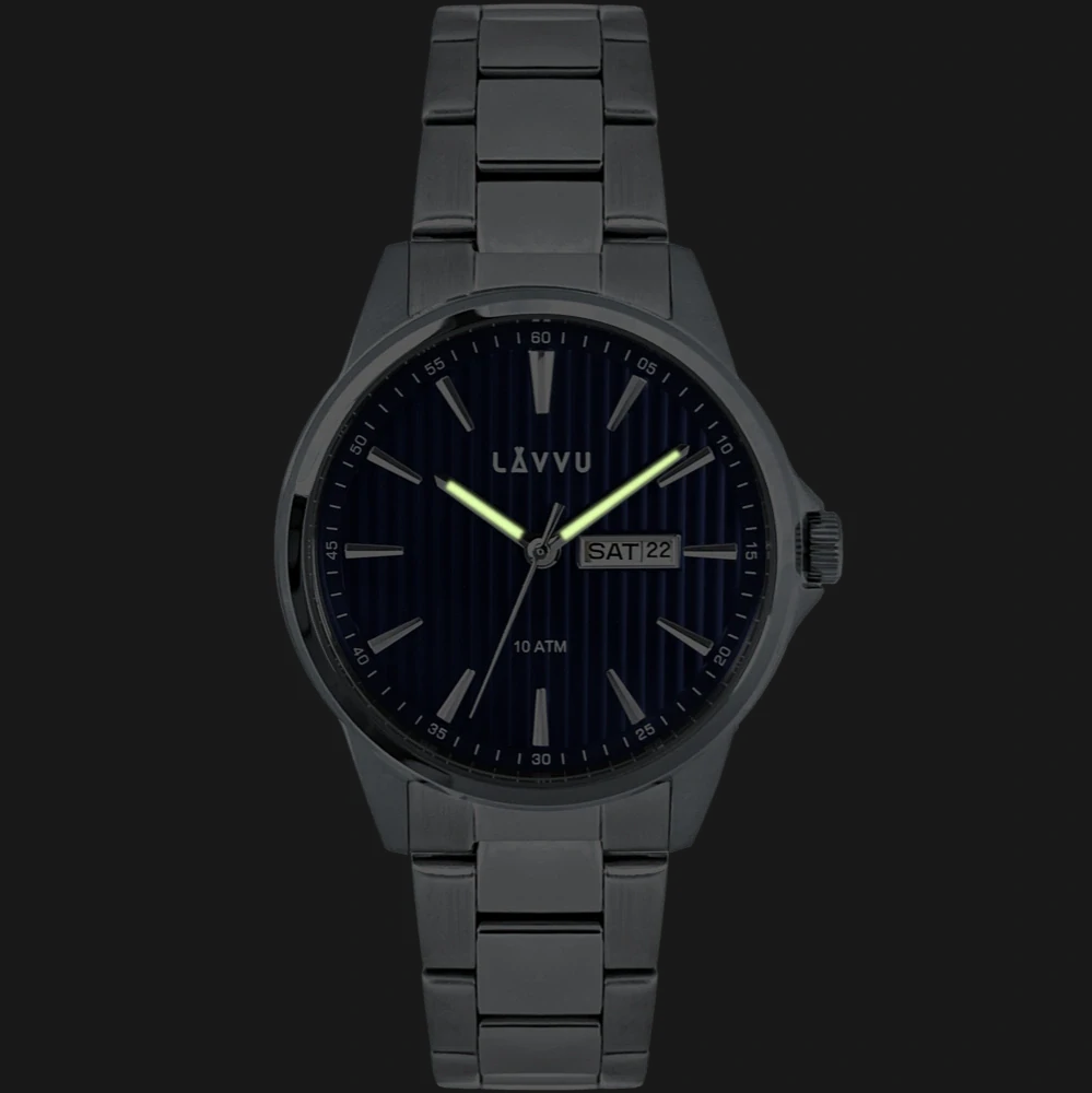 LAVVU Stylové náramkové pánské hodinky TRONES Deep Blue 100M LWM0270