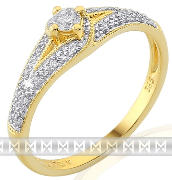 Luxusní zásnubní zlatý diamantový prsten posetý pravými brilianty 3811841 POŠTOVNÉ ZDARMA!