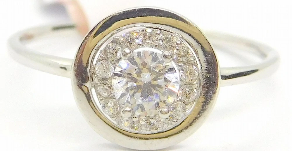 Klenoty Budín Zásnubní dámský prsten z bílého zlata se zirkony 585/1,43gr vel. 57 HK1165