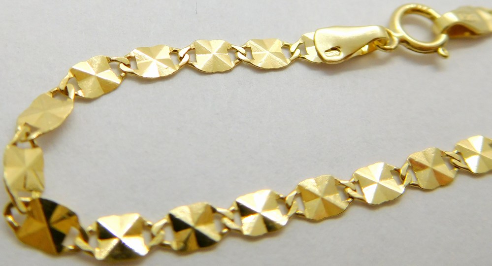 Klenoty Budín Dámský široký mohutný zlatý gravírovaný řetízek 585/3,00gr 50cm HK6215