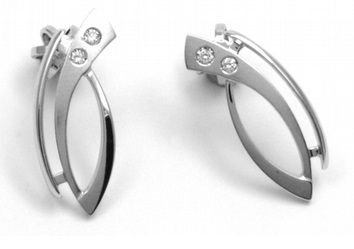 Luxusní náušnice s přírodními diamanty na šroubek 585/1,71 gr J-21588-12 POŠTOVNÉ ZDARMA!