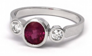 Luxusní diamantový zásnubní prsten s velkým rubínem 1,116ct 585/3,49g J-20363-12 POŠTOVNÉ ZDARMA!