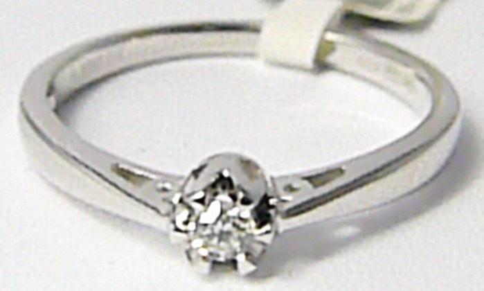 Klenoty Budín Zásnubní diamantový prsten z bílého zlata 0,07ct vel.libovolná 3861313