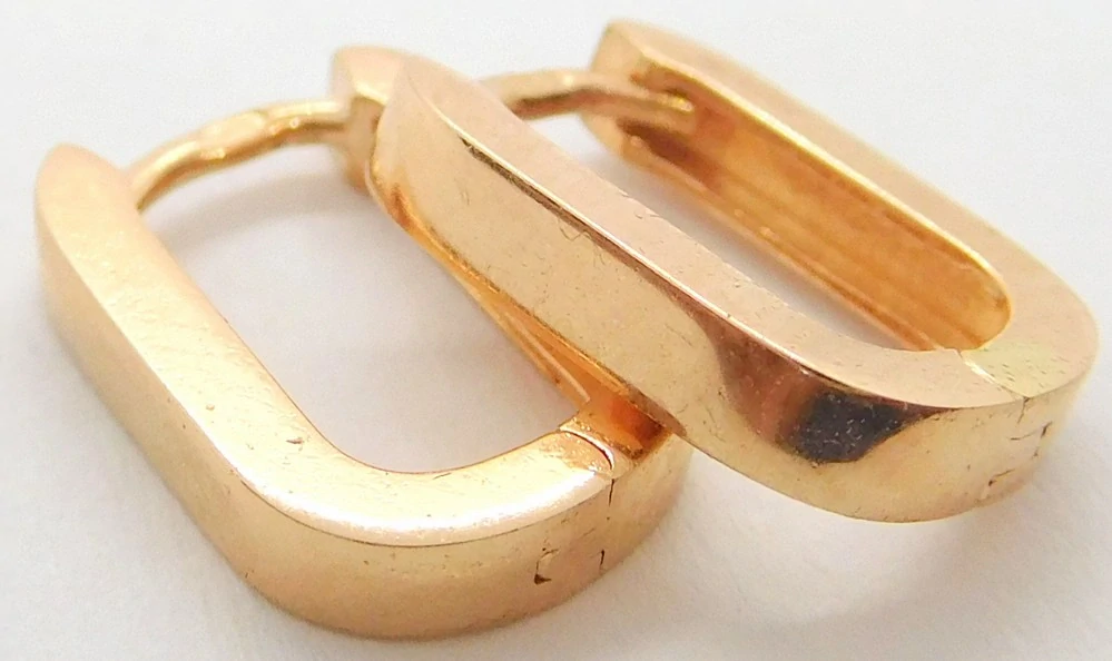 Klenoty Budín Dívčí zlaté náušnice z růžového zlata podkovy 585/1,49gr 03137