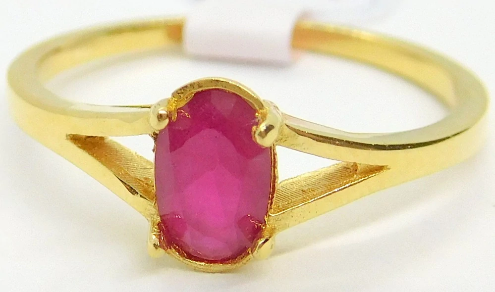 Klenoty Budín Zásnubní dámský zlatý prsten s velkým červeným rubínem 585/1,60gr vel. 54 HK1204