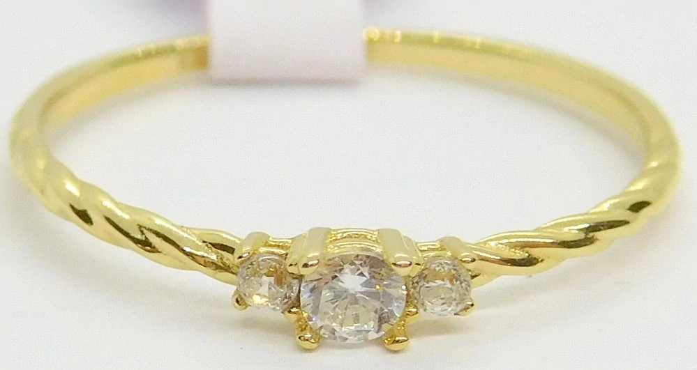 Klenoty Budín Zásnubní dámský zlatý prsten se zirkony 585/0,80gr vel. 54 HK1213