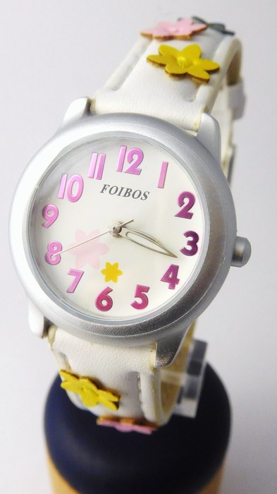 Foibos Dětské dívčí bílé hodinky Foibos 1055 pro malé děvčata 