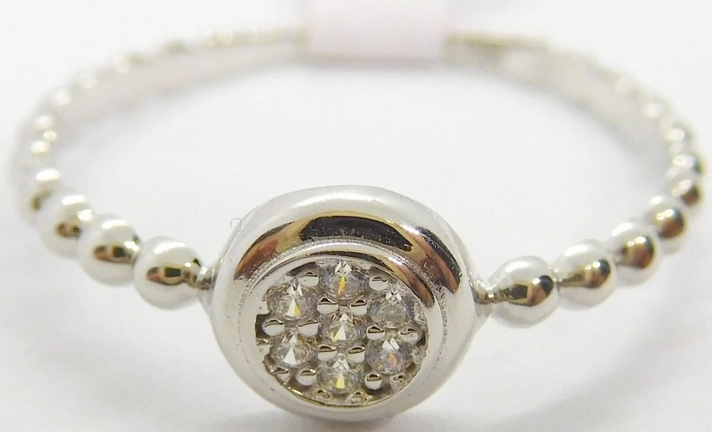 Klenoty Budín Dámský prsten z bílého zlata se zirkony 585/1,25gr vel. 58 HK1223