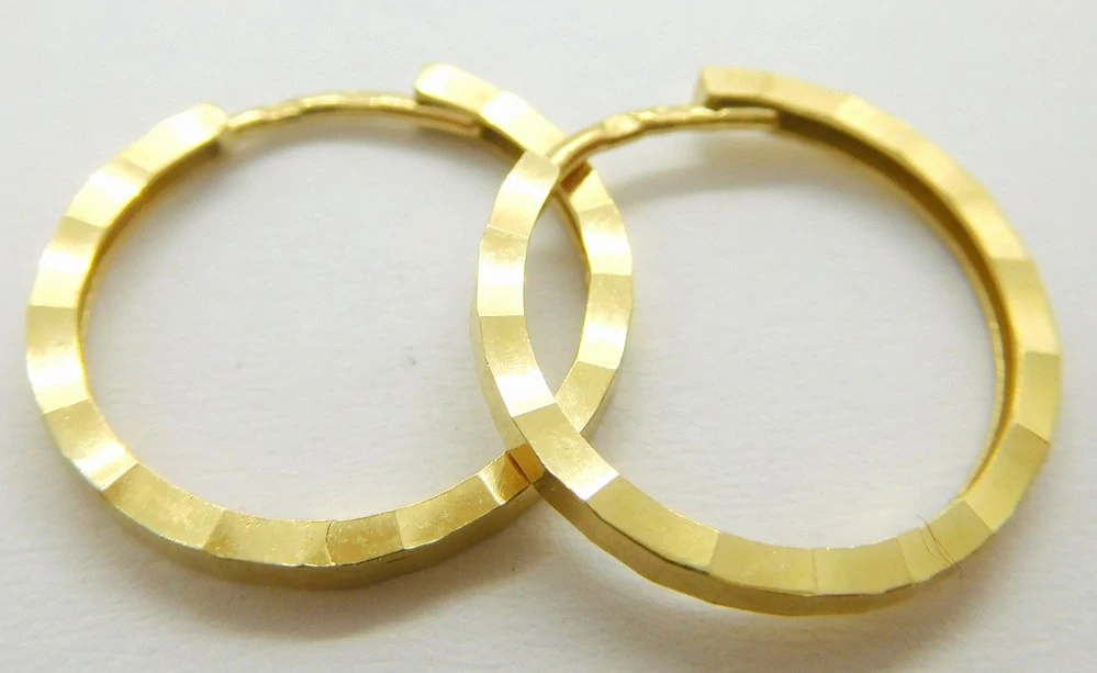 Klenoty Budín Dámské kruhové zlaté náušnice kruhy 585/1,29gr HK2322