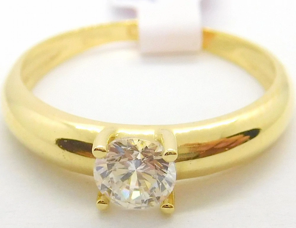 Klenoty Budín Zásnubní dámský zlatý prsten 585/2,14gr vel. 57 HK1236