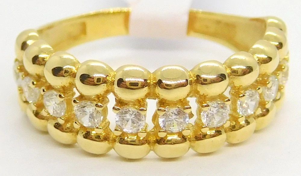 Klenoty Budín Dámský zlatý prsten se zirkony 585/2,53gr vel. 55 HK1234