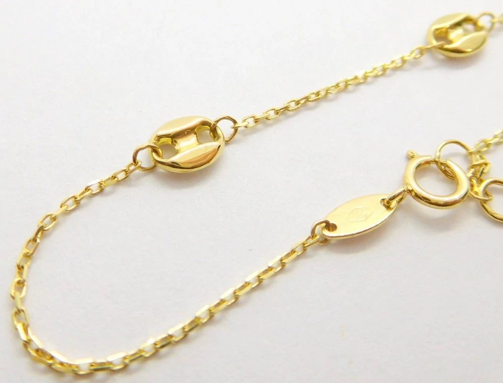 Klenoty Budín Dámský zlatý náramek ze žlutého zlata kávové zrna 585/1,01gr 18+1cm HK7118