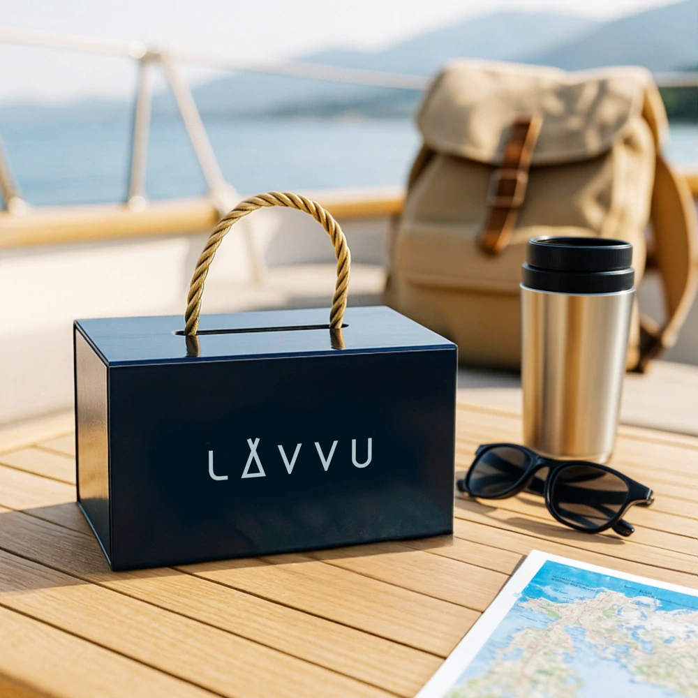 LAVVU Pánské náramkové hodinky se safírovým sklem HALLAND Gold LWM0302