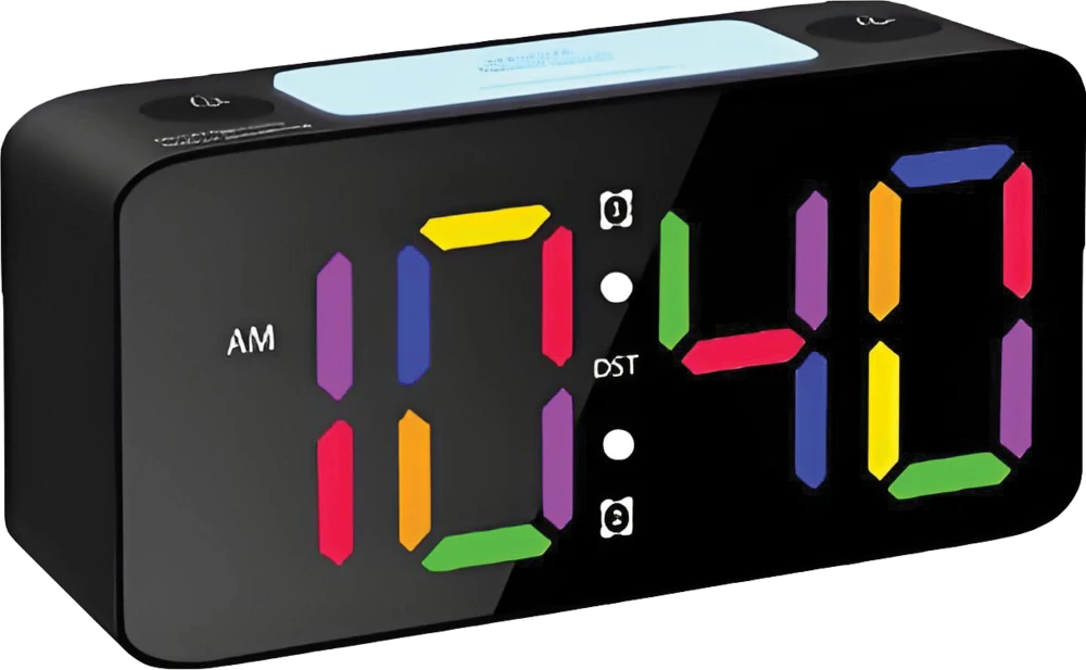 JVD Digitální svítící barevný budík JVD SB2020.4 s nastavitelnými barvami číslic