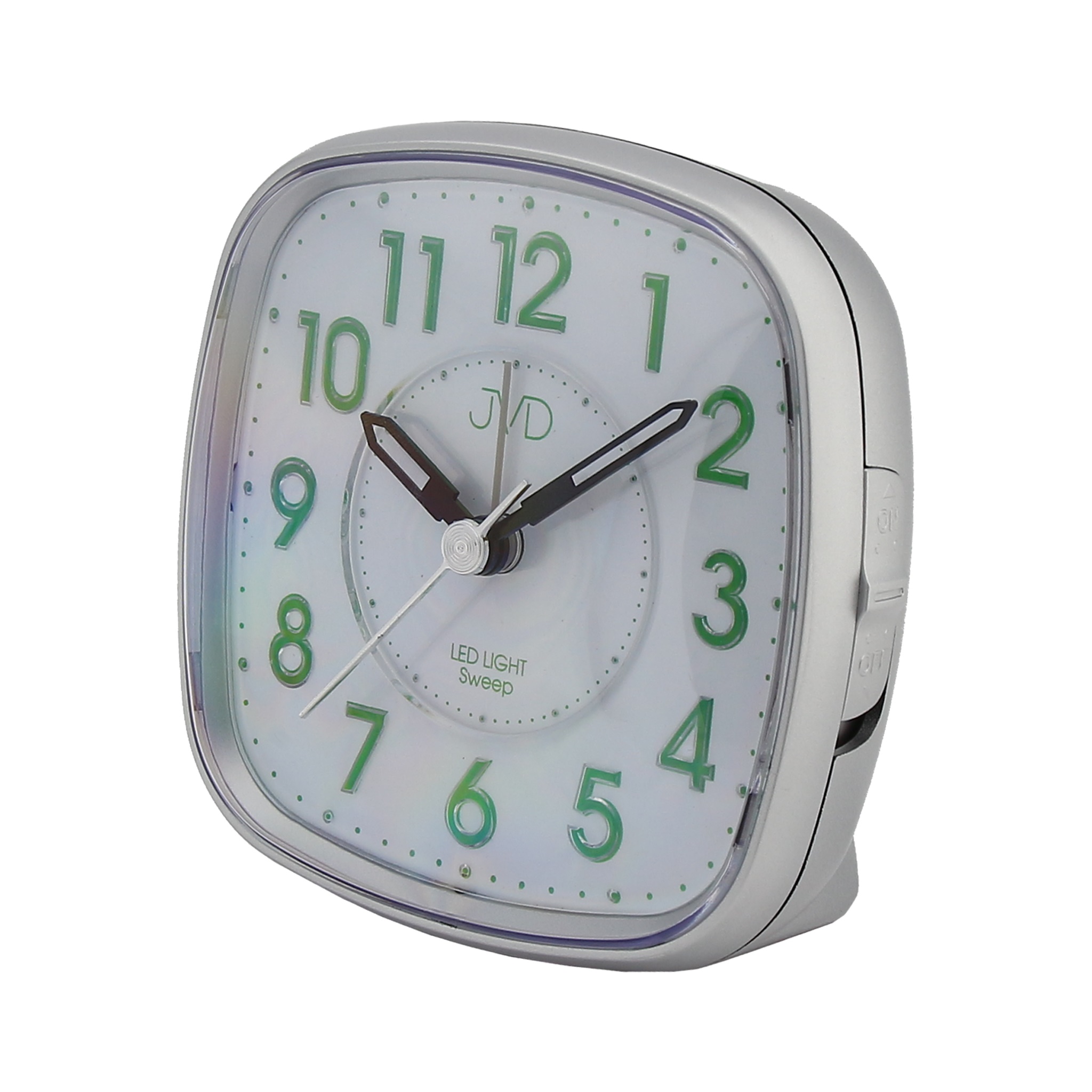 Netikající tichý budík JVD SRP871.3 s LED podsvícením