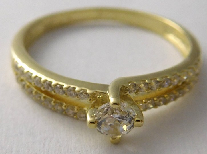 Klenoty Budín Luxusní mohutný zásnubní prsten ze žlutého zlata 585/2,09gr vel.53 223041339