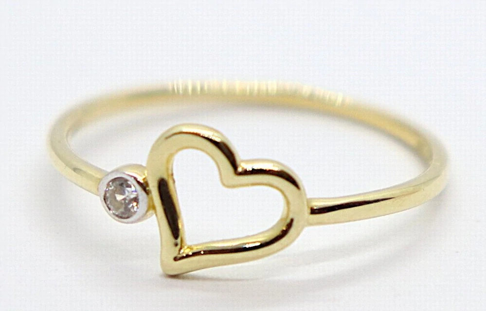Klenoty Budín Dámský zlatý prsten se zirkonem v srdíčku 585/1,14gr vel. 55 HK1256