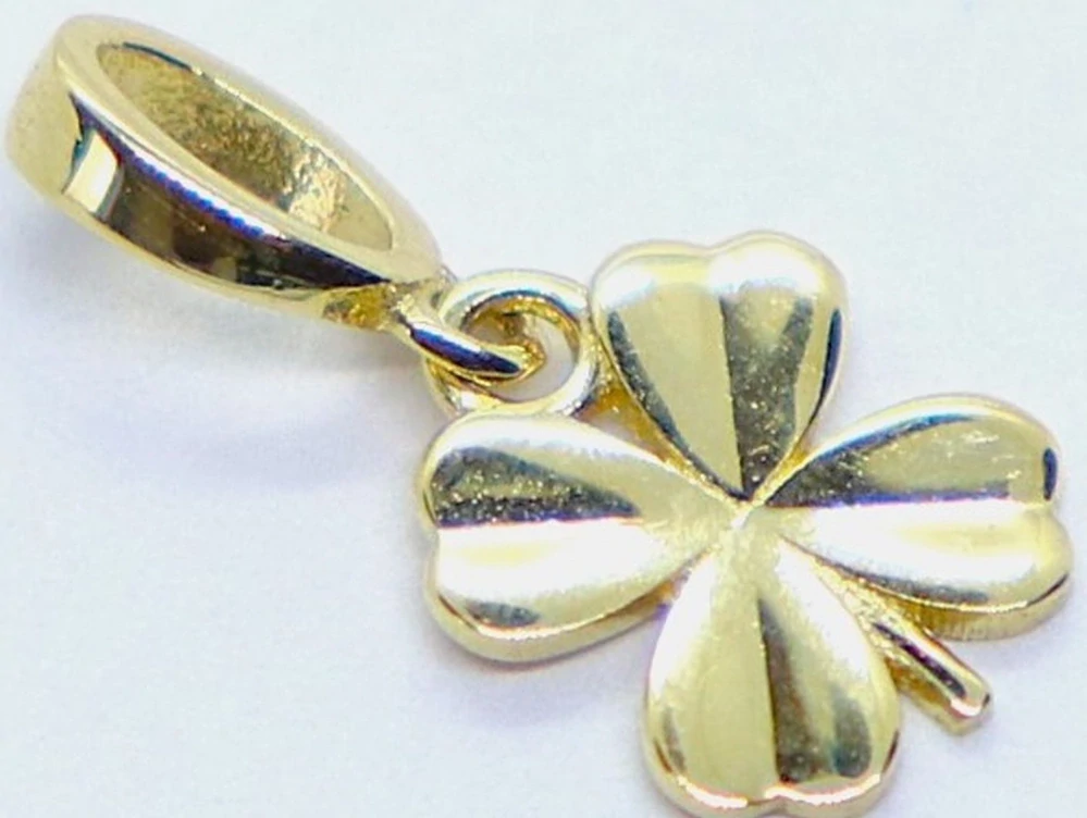 Klenoty Budín Dámský zlatý přívěsek ze žlutého zlata čtyřlístek pro štěstí 585/0,40gr HK3244