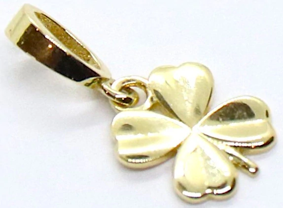 Klenoty Budín Dámský zlatý přívěsek čtyřlístek pro štěstí  585/0,41gr HK3243
